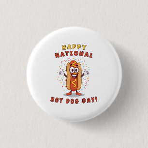 Quirky National Hot Dog Day Pin Button
