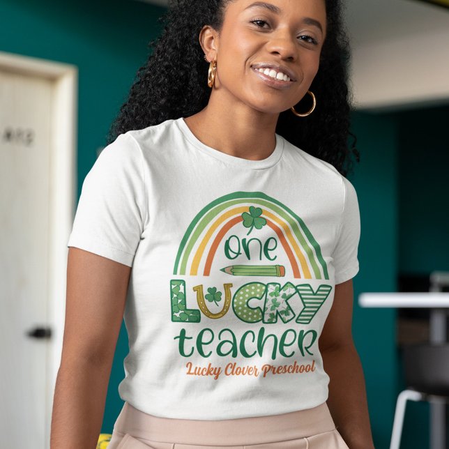 Quirky One Lucky Teacher St Patrick's Day Tri-Blend Shirt (Creator Uploaded)