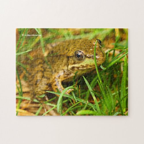 Quirky One_Sided Dialog with a Small Green Frog Jigsaw Puzzle