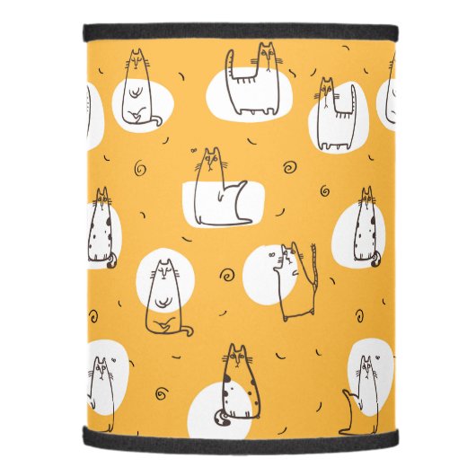 quirky orange cat pattern lamp shade (Left)