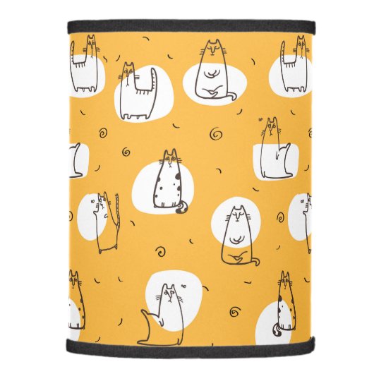 quirky orange cat pattern lamp shade (Right)