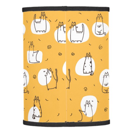 quirky orange cat pattern lamp shade (Back)