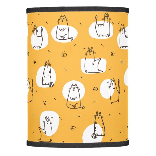 quirky orange cat pattern lamp shade (Front)