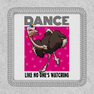 Quirky Ostrich Dance Like No One's Watching Design Patch