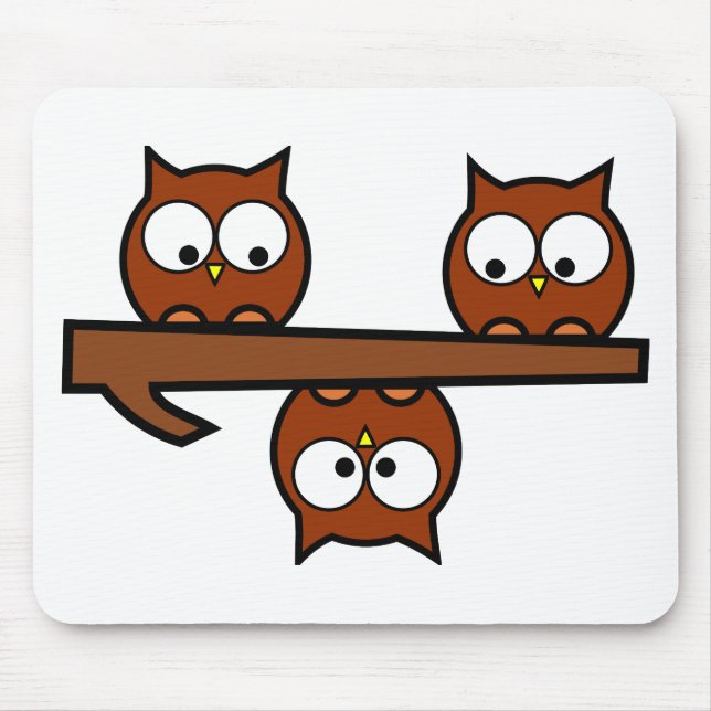 Quirky Owls Mouse Pad (Front)