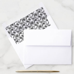 Quirky Paisley Eye Black And White Halloween Party Envelope Liner