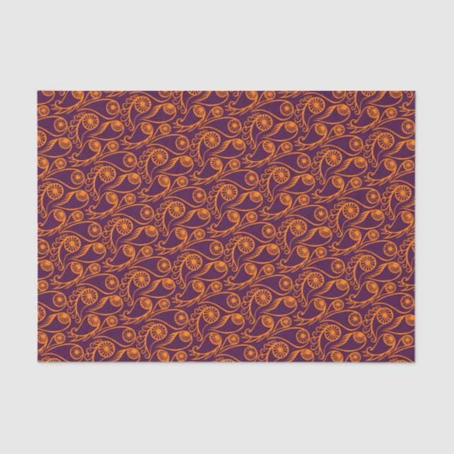 Quirky Paisley Eye Pattern Creepy Funny Halloween Tissue Paper (Front)