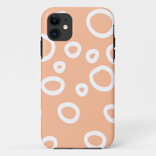 Quirky Peach Fuzz Color Of The Year Modern Art iPhone 11 Case