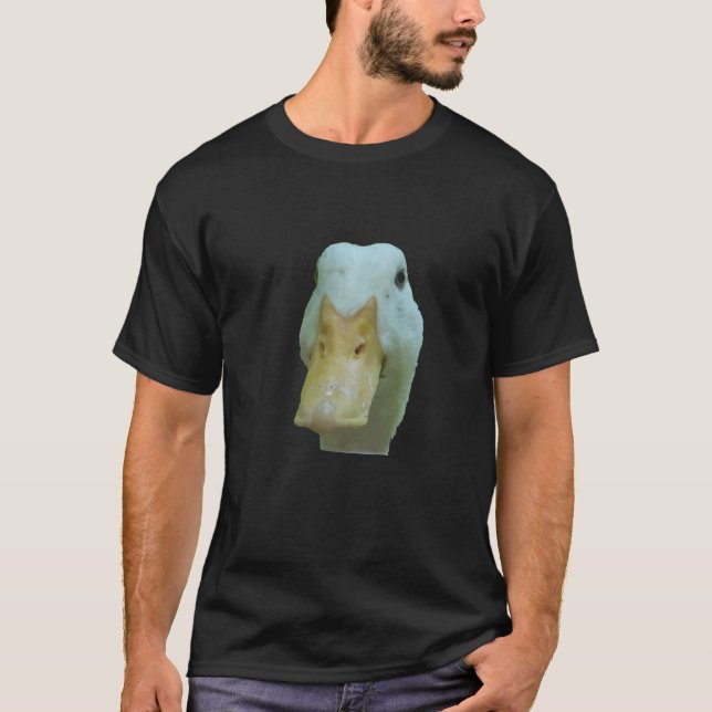 Quirky Peeking Duck Vector Cut Out T-Shirt (Front)