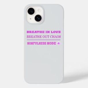 Quirky Pink Momfulness Mode ON – Breathe Love Case-Mate iPhone 14 Case