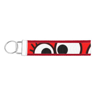 Quirky Red Eye Pop Pattern Wrist Keychain