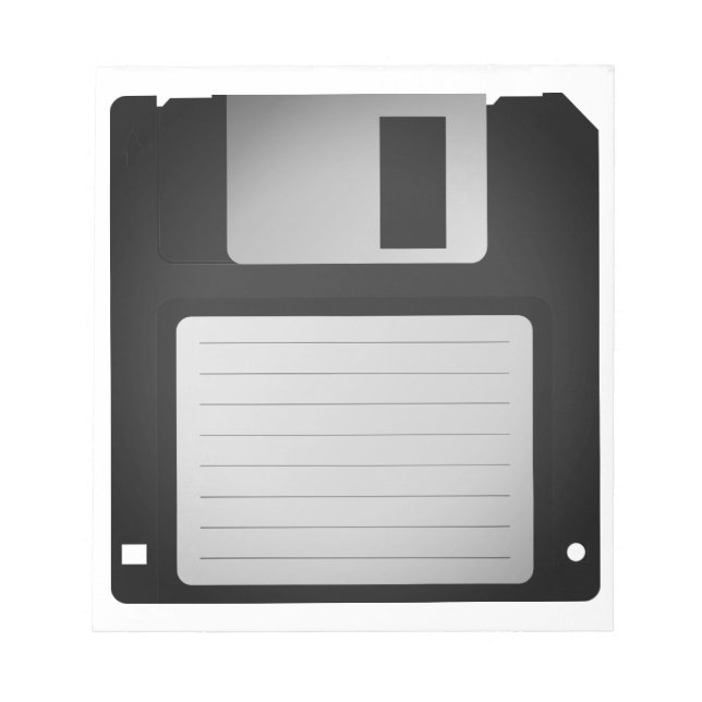 Quirky Retro Blank Floppy Disk Notepad (Front)
