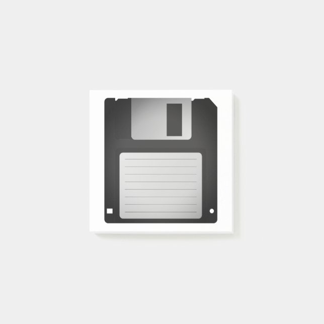 Quirky Retro Blank Floppy Disk Post-it Notes (Front)