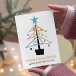 Quirky Retro Christmas Tree Mid Century Modern Holiday Card<br><div class="desc">Give your friends and family a fun quirky mid century styled holiday card this year. With it's funky retro Christmas tree in turquoise,  orange,  tan,  gold,  and black it's sure to be loved by all who receive it. Also available in with a photo on the back.</div>