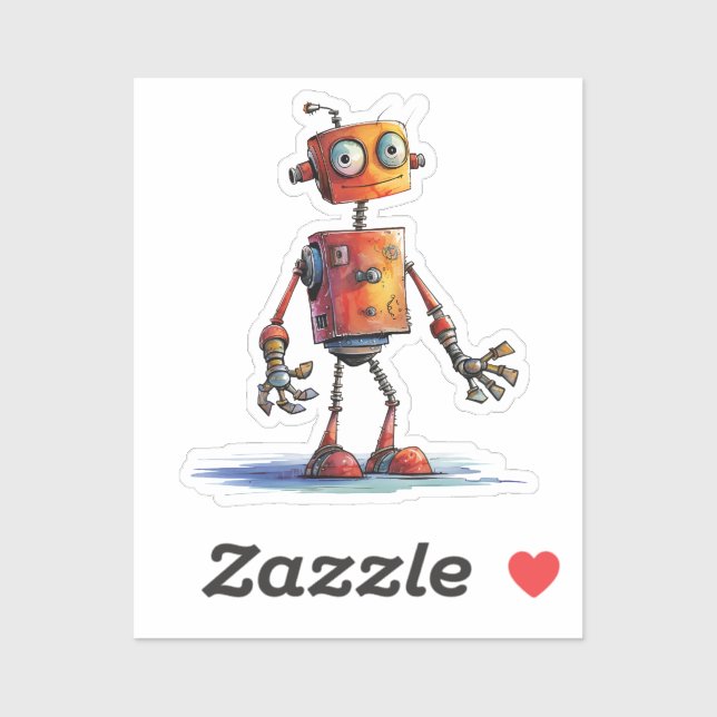 Quirky Robot design 2 Sticker (Sheet)