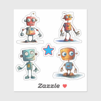 Quirky Robots (1 - 4) Sticker