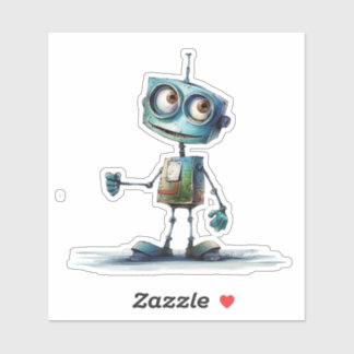 Quirky Robots (design # 10) Sticker