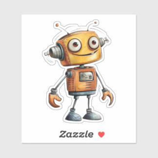 Quirky Robots (design # 11) Sticker