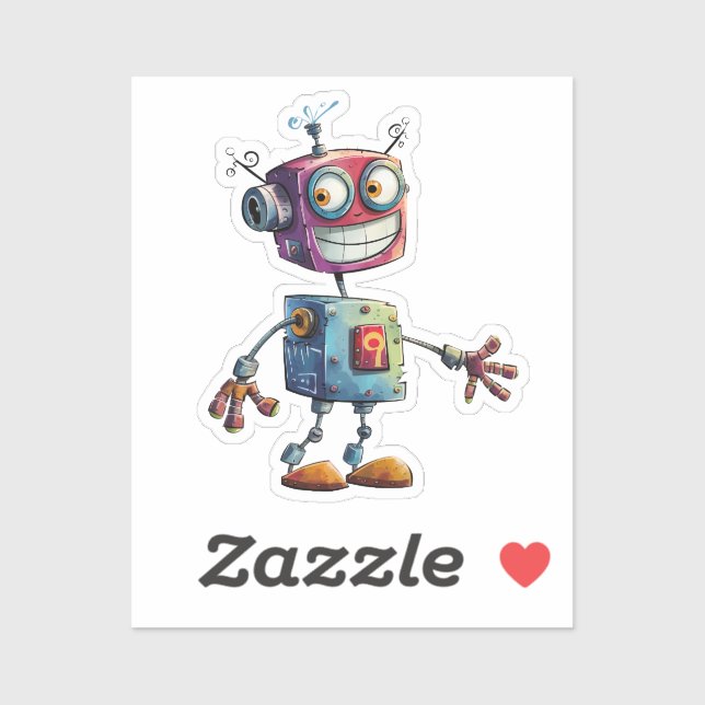 Quirky Robots (design # 6) Sticker (Sheet)