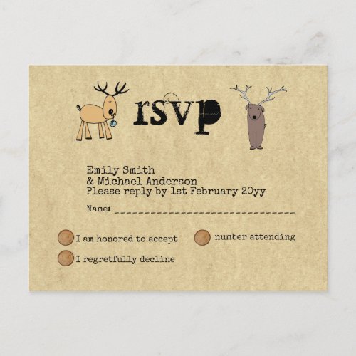 Quirky Rustic Christmas Event RSVP Doodle Art Invitation Postcard