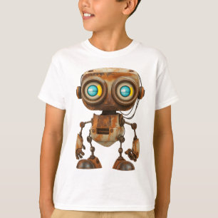 Quirky Rusty Robot – Retro Cartoon Character Illus T-Shirt