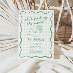 Quirky Sage Green Off The Market Bridal Shower Invitation