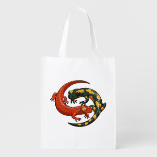Quirky Salamander Artwork Alternative Art Cartoon Grocery Bag