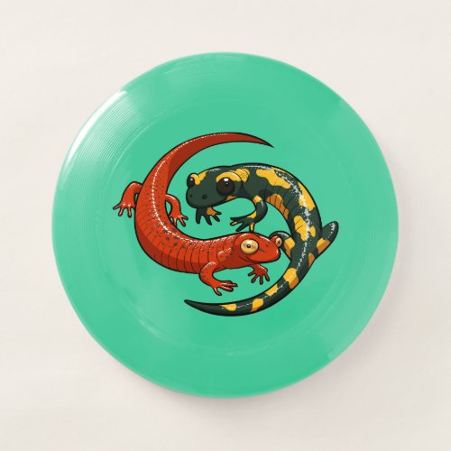 Quirky Salamander Cartoon Artwork Spiral Pattern Wham-O Frisbee