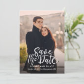 Quirky Script Wedding Save The Date Card (Standing Front)