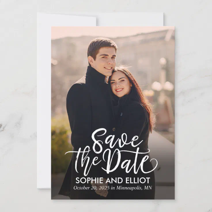 Quirky Script Wedding Save The Date Cards | Zazzle