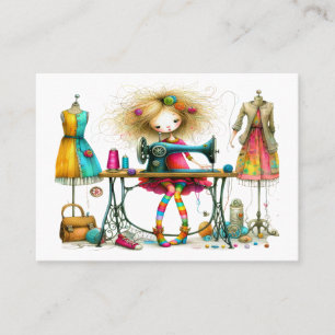 Quirky Seamstress Sewing Tailor 2nd version  Business Card