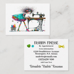 Quirky Seamstress Sewing Tailor  Business Card