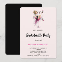 Quirky Sexy Girl in a Martini Glass Bachelorette
