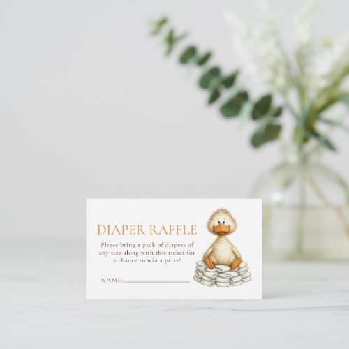 Quirky Silly Goose Diaper Raffle Baby Shower Enclosure Card
