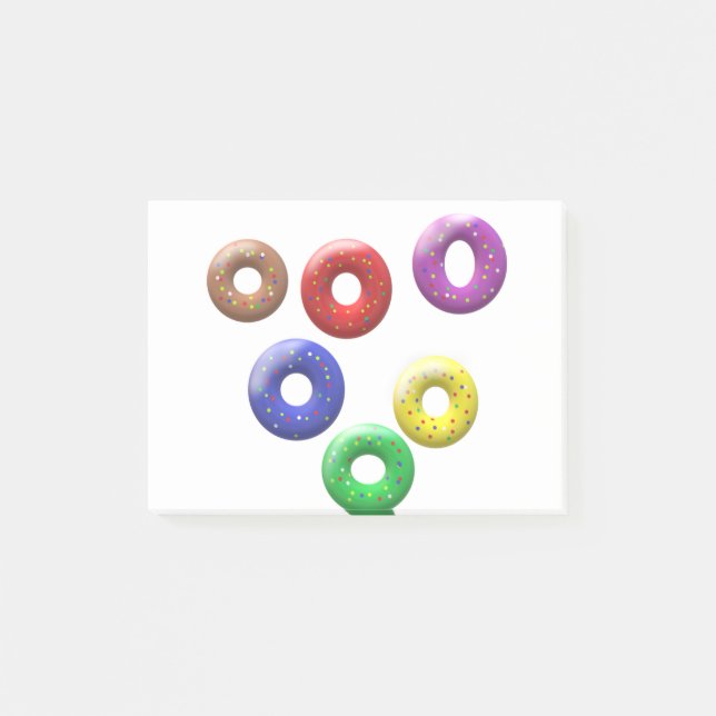 Quirky spotted donut shapes post-it notes (Front)