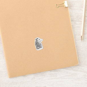 Quirky Standing Opossum Pencil Art Sticker
