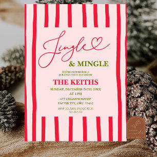 Quirky Stripes Modern Christmas Party  Invitation