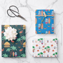 Quirky Summer Hippo Beach Surf Theme