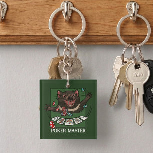 Quirky Tasmanian Devil Character Poker Cartoon Keychain