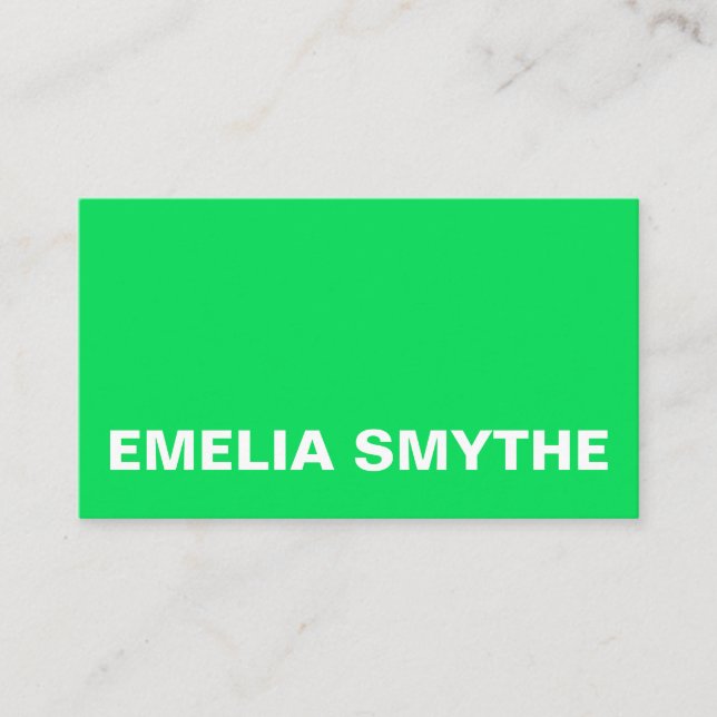 Quirky Trendy Lime Green Simple Colorful  Business Card (Front)