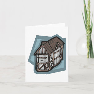 Quirky Tudor House Medieval Architecture Card