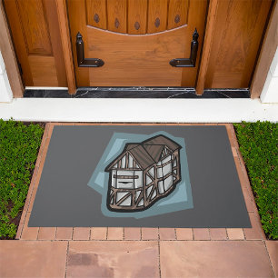 Quirky Tudor House Medieval Architecture Doormat