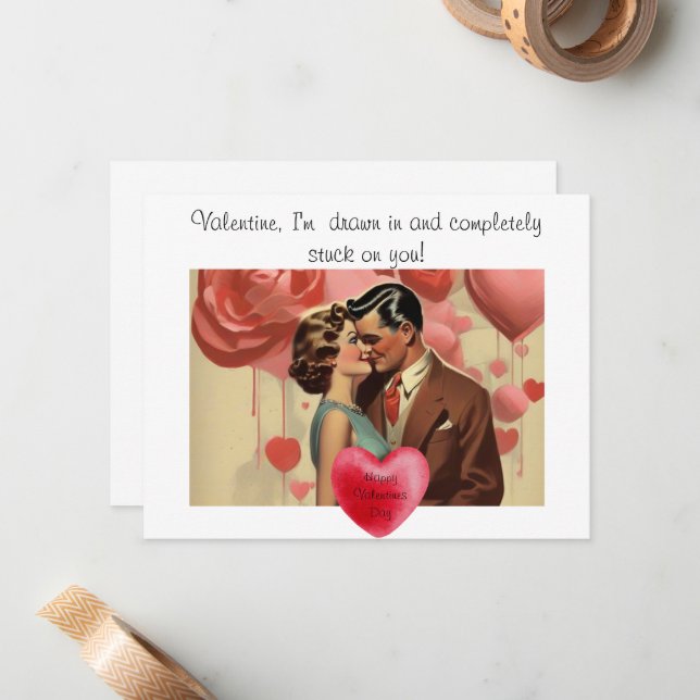 Quirky Valentine's Day Note Card (Front/Back In Situ)