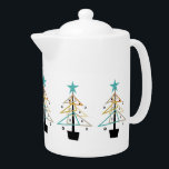 Quirky Vintage Christmas Tree Mid Century Retro Teapot<br><div class="desc">Serve tea this Christmas in this fabulous mid century modern teapot. With it's funky retro Christmas tree in turquoise,  orange,  tan,  gold,  and black it's sure to be loved by all who use it.</div>