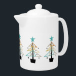 Quirky Vintage Christmas Tree Mid Century Retro Teapot<br><div class="desc">Serve tea this Christmas in this fabulous mid century modern teapot. With it's funky retro Christmas tree in turquoise,  orange,  tan,  gold,  and black it's sure to be loved by all who use it.</div>
