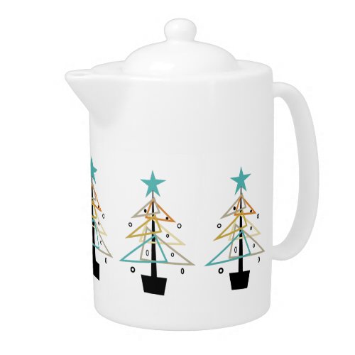 Quirky Vintage Christmas Tree Mid Century Retro Teapot