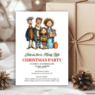 Quirky Watercolor Family Holiday Celebration Card