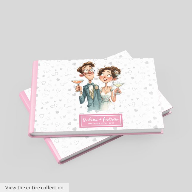 Quirky Wedding Guest Book Funny Couple Watercolor (Quirky Wedding Guest Book Funny Couple Watercolor)