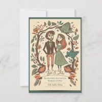 Quirky wedding invites, wedding invitations