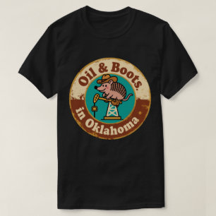 Quirky Western Charm_ Oklahoma Cowboy Armadillo T-Shirt